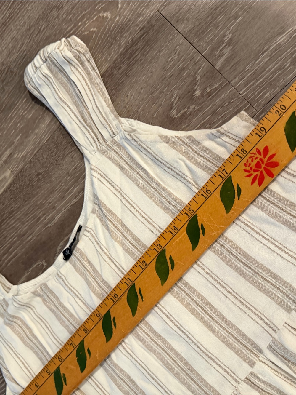 Very J Tiered Babydoll Dress Women’s L Neutral Stripe Sleeveless Mini Dress - Picture 6 of 6